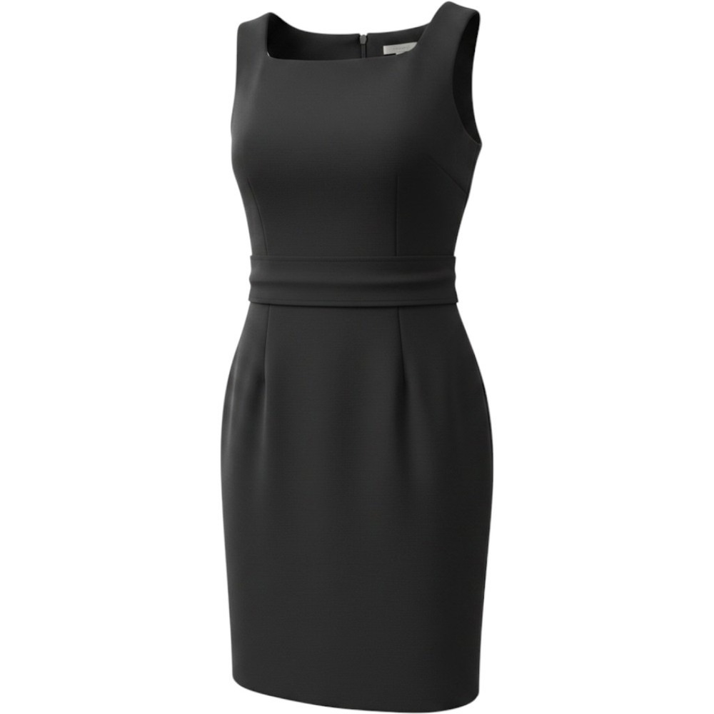 Anne Klein Suit Onyx Black Sleeveless Sheath Dress Square Neck 50017832-C83 14